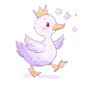 Princess Goose Clipart Vinyl Car Decal Sticker – Waterproof & UV-Resistant 3.4133333333333336"