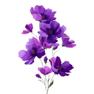 Purple Flower Cluster V2 Vinyl Car Decal Sticker – Waterproof & UV-Resistant 3.4133333333333336"