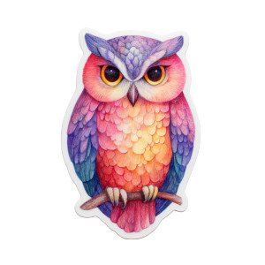 Owl Watercolor Sticker Vinyl Car Decal Sticker – Waterproof & UV-Resistant 3.4133333333333336"