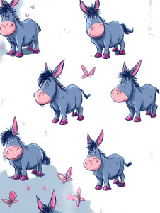 Eeyore Pattern Vinyl Car Decal Sticker – Waterproof & UV-Resistant 4.1066666666666665"