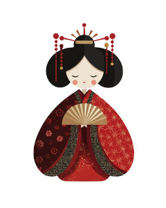 Hina Ningyo Doll Vinyl Car Decal Sticker – Waterproof & UV-Resistant 8.0"