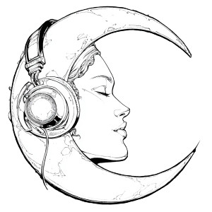 Crescent Moon Woman Vinyl Car Decal Sticker – Waterproof & UV-Resistant 3.4133333333333336"