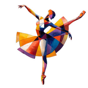 Abstract Ballet Dancer Vinyl Car Decal Sticker – Waterproof & UV-Resistant 3.4133333333333336"