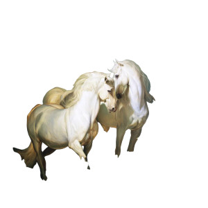 Rococo Horses Vinyl Car Decal Sticker – Waterproof & UV-Resistant 3.4133333333333336"