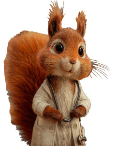 Doctor Squirrel Vinyl Car Decal Sticker – Waterproof & UV-Resistant 4.0"