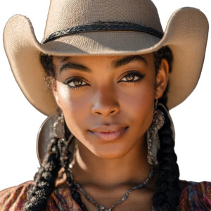 Stylish Cowgirl Portrait V3 Vinyl Car Decal Sticker – Waterproof & UV-Resistant 3.4133333333333336"