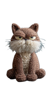 Grumpy Crochet Cat Vinyl Car Decal Sticker – Waterproof & UV-Resistant 9.706666666666667" Grumpy Crochet Cat Vinyl Car Decal Sticker – Waterproof & UV-Resistant 9.706666666666667"