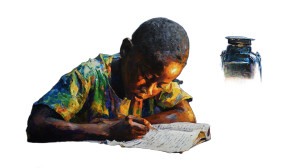 African Child Reading V2 Vinyl Car Decal Sticker – Waterproof & UV-Resistant 5.4