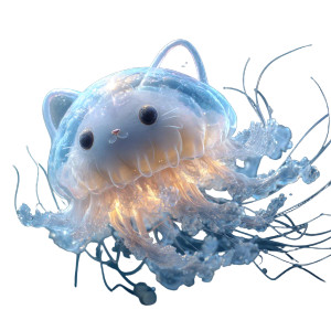 Feline Jellyfish Vinyl Car Decal Sticker – Waterproof & UV-Resistant 3.4133333333333336"