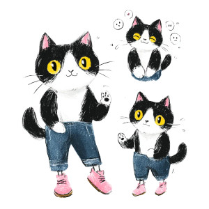 Anthropomorphic Cat V15 Vinyl Car Decal Sticker – Waterproof & UV-Resistant 3.4133333333333336"