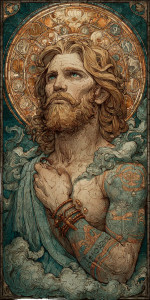 Art-Nouveau Jesus Vinyl Car Decal Sticker – Waterproof & UV-Resistant 5.12"