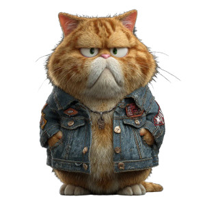 Tough Ginger Cat Vinyl Car Decal Sticker – Waterproof & UV-Resistant 6.826666666666667"