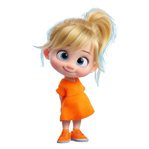 Pixar Blonde Girl V2 Vinyl Car Decal Sticker – Waterproof & UV-Resistant 3.4133333333333336"