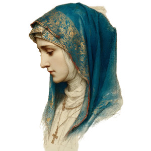 Holy Mary Watercolor Vinyl Car Decal Sticker – Waterproof & UV-Resistant 6.826666666666667"