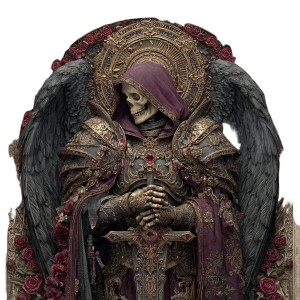 Skeletal Angelic Figure Vinyl Car Decal Sticker – Waterproof & UV-Resistant 3.4133333333333336"