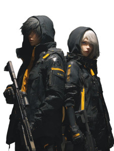 Futuristic Tactical Duo Vinyl Car Decal Sticker – Waterproof & UV-Resistant 8.213333333333333"