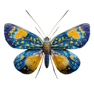 Vivid Blue Butterfly Vinyl Car Decal Sticker – Waterproof & UV-Resistant 6.826666666666667"