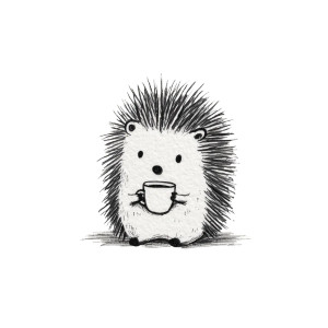 Kawaii Porcupine Coffee Vinyl Car Decal Sticker – Waterproof & UV-Resistant 6.826666666666667"