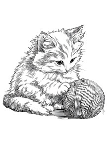 Fluffy Kitten Yarn Vinyl Car Decal Sticker – Waterproof & UV-Resistant 8.213333333333333"