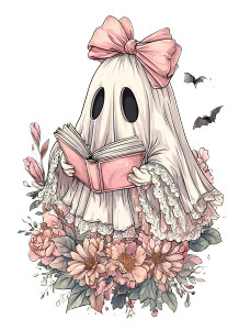 Cute Reading Ghost V3 Vinyl Car Decal Sticker – Waterproof & UV-Resistant 8.533333333333333"