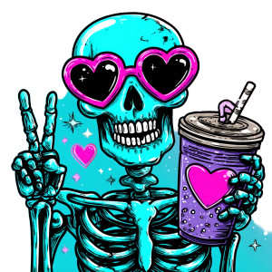 Whimsical Turquoise Skeleton Vinyl Car Decal Sticker – Waterproof & UV-Resistant 3.4133333333333336" Whimsical Turquoise Skeleton Vinyl Car Decal Sticker – Waterproof & UV-Resistant 3.4133333333333336"