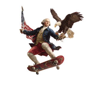 Patriotic Skateboarder Vinyl Car Decal Sticker – Waterproof & UV-Resistant 3.4133333333333336"