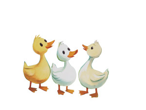 Cartoon Duckling Triplets Vinyl Car Decal Sticker – Waterproof & UV-Resistant 6.1866666666666665"