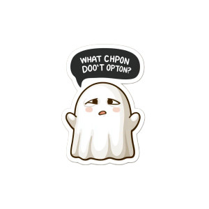 Helpless Cartoon Ghost Vinyl Car Decal Sticker – Waterproof & UV-Resistant 6.826666666666667"