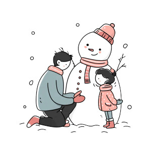 Happy Snowman Family Vinyl Car Decal Sticker – Waterproof & UV-Resistant 3.4133333333333336"