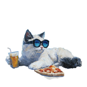 Cool Beach Cat V2 Vinyl Car Decal Sticker – Waterproof & UV-Resistant 6.826666666666667"
