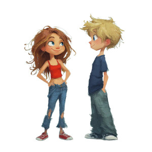 Whimsical Kids Duo V2 Vinyl Car Decal Sticker – Waterproof & UV-Resistant 6.826666666666667" Whimsical Kids Duo V2 Vinyl Car Decal Sticker – Waterproof & UV-Resistant 6.826666666666667"