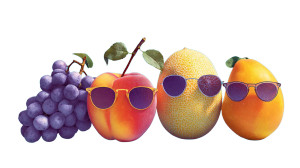 Fruits With Sunglasses Vinyl Car Decal Sticker – Waterproof & UV-Resistant 2.72"