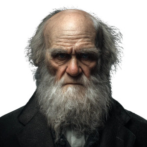 Charles Darwin Portrait Vinyl Car Decal Sticker – Waterproof & UV-Resistant 3.4133333333333336"