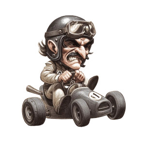 Vintage Race Car Driver V2 Vinyl Car Decal Sticker – Waterproof & UV-Resistant 3.4133333333333336"