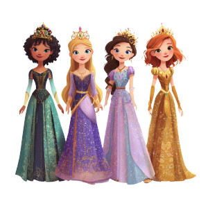 Gem Princesses Vinyl Car Decal Sticker – Waterproof & UV-Resistant 3.4133333333333336"