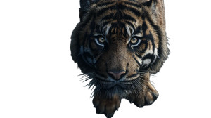 Muscular Tiger Stare Vinyl Car Decal Sticker – Waterproof & UV-Resistant 2.72"