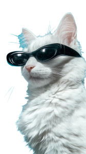 Cool Cat Shades Vinyl Car Decal Sticker – Waterproof & UV-Resistant 9.706666666666667"