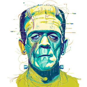 Frankenstein Silhouette V3 Vinyl Car Decal Sticker – Waterproof & UV-Resistant 3.4133333333333336"