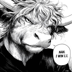 Manga Highland Cow Vinyl Car Decal Sticker – Waterproof & UV-Resistant 6.826666666666667"