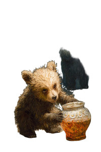 Baby Bear Struggles Vinyl Car Decal Sticker – Waterproof & UV-Resistant 8.96"