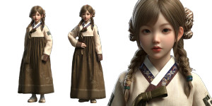 Korean Girl Hanbok V6 Vinyl Car Decal Sticker – Waterproof & UV-Resistant 5.12"