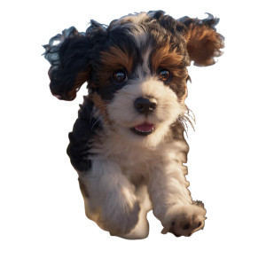 Joyful Cavapoo Puppy Vinyl Car Decal Sticker – Waterproof & UV-Resistant 6.826666666666667"