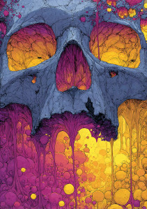 Psychedelic Skull V2 Vinyl Car Decal Sticker – Waterproof & UV-Resistant 4.32"