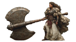 Noblewoman With Axe Vinyl Car Decal Sticker – Waterproof & UV-Resistant 2.72"