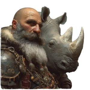 Rugged Dwarf Portrait Vinyl Car Decal Sticker – Waterproof & UV-Resistant 3.4133333333333336"