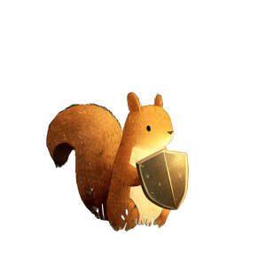 Shielded Squirrel Vinyl Car Decal Sticker – Waterproof & UV-Resistant 3.4133333333333336"