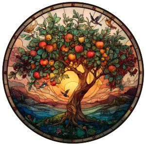 Stained Glass Apple Tree Vinyl Car Decal Sticker – Waterproof & UV-Resistant 3.4133333333333336" Stained Glass Apple Tree Vinyl Car Decal Sticker – Waterproof & UV-Resistant 3.4133333333333336"