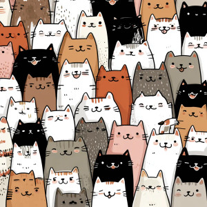 Colorful Smiling Cats Vinyl Car Decal Sticker – Waterproof & UV-Resistant 3.4133333333333336"