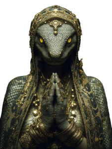 Serpent Woman Meditating Vinyl Car Decal Sticker – Waterproof & UV-Resistant 8.213333333333333"