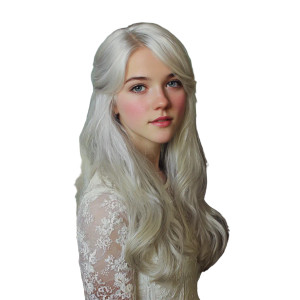 White-Haired Debutante Vinyl Car Decal Sticker – Waterproof & UV-Resistant 3.4133333333333336"